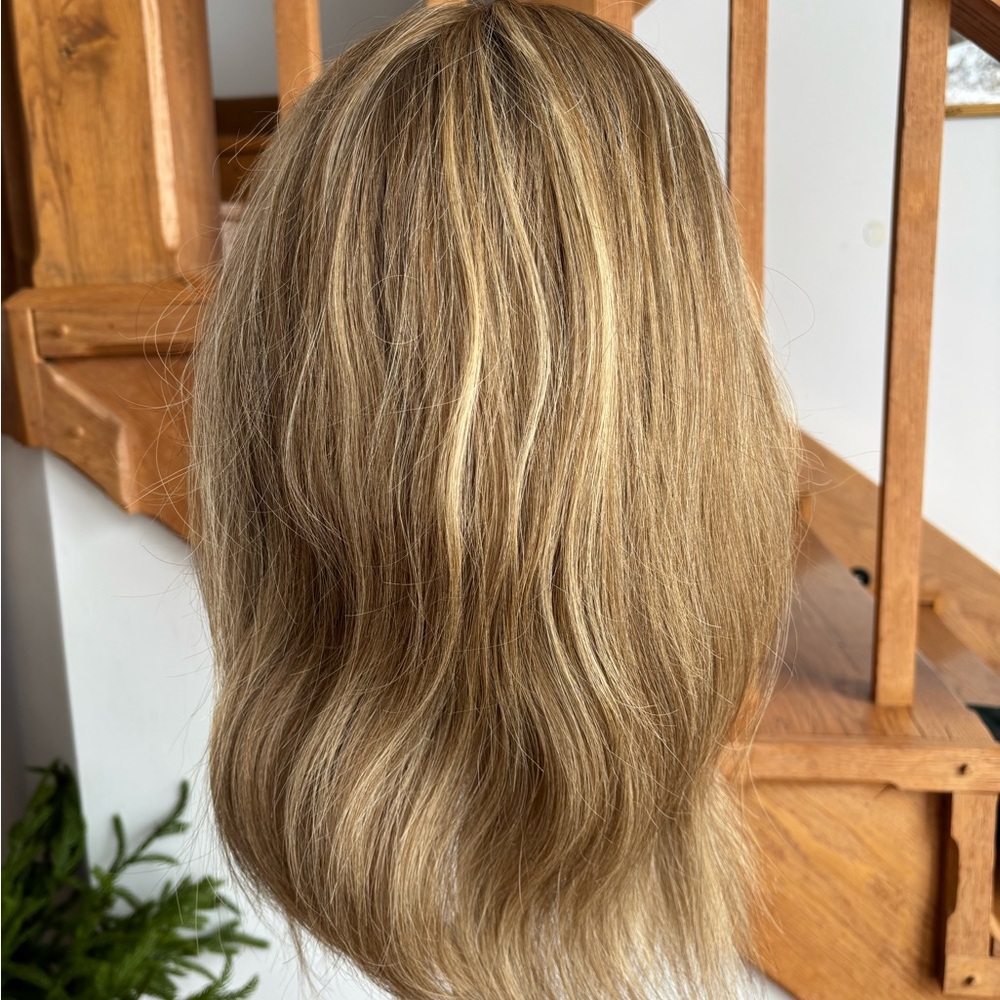 REDUCTION $500.00! Human Hair Dk Blonde w/ Lt Blonde highlights Highline Wig - Picture 10 of 12